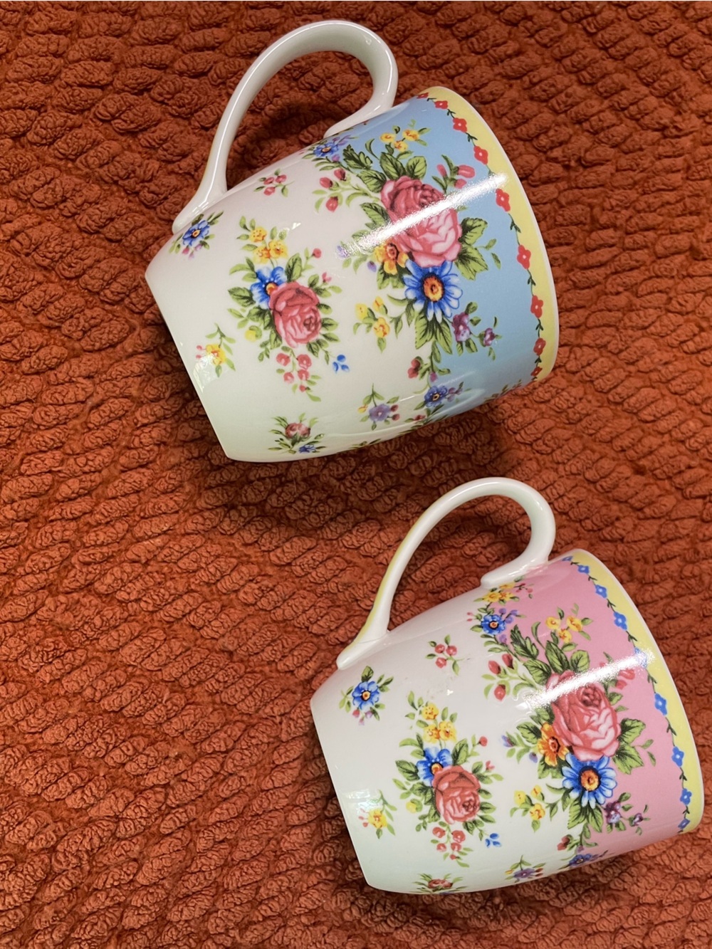 Bone China rose of England Porcelain Mugs Set floral - Picture 2 of 6